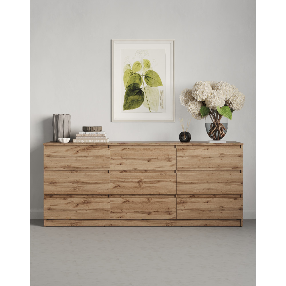 Комод в гостиную MebelStar Нео 9Ш 180x43x75,5 см Дуб тахо (MBS-1329)