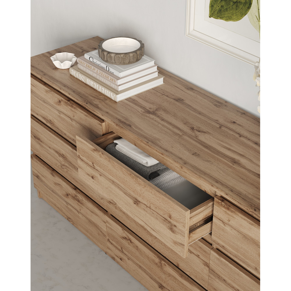 Комод в гостиную MebelStar Нео 9Ш 180x43x75,5 см Дуб тахо (MBS-1329)