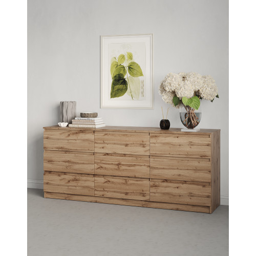 Комод в гостиную MebelStar Нео 9Ш 180x43x75,5 см Дуб тахо (MBS-1329)