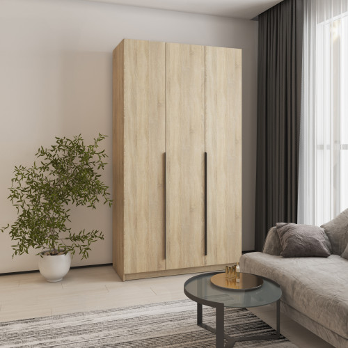 Шкаф 3-дверный MebelStar Оскар ДСП BL-B, стандарт 120x52x220 см Дуб сонома (MBS-4537)