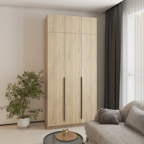 Шкаф 3-дверный с антресолью MebelStar Оскар ДСП BL-B, стандарт 120x52x260 см Дуб сонома (MBS-4877)