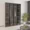 MebelStar 4-door wardrobe Oscar Showcase BL-B, standard Alaska gray, 160x52x220 cm (MBS-6713)
