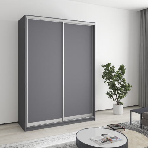 Шкаф-купе двухдверный MebelStar Комбо AL 2ДСП 150x45x210 см Антрацит (MBS-2678)