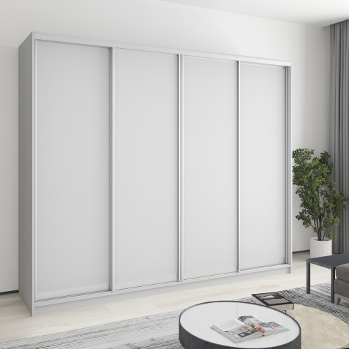 MebelStar Four-door wardrobe Standard AL 4DSP Gray mouse, 250x60x210 cm (MBS-12222)