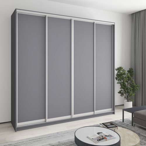 Шафа-купе чотиридверна MebelStar Комбо AL 4ДСП 250x60x240 см Антрацит (MBS-13262)