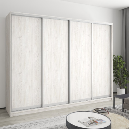 MebelStar Four-door wardrobe Standard AL 4DSP Alaska gray, 270x45x210 cm (MBS-12172)