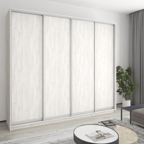MebelStar Four-door wardrobe Combo AL 4DSP Alaska gray, 270x45x240 cm (MBS-13252)