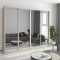 MebelStar Four-door wardrobe Combo AL 4 Mirrors Cashmere, 250x45x210 cm (MBS-12562)
