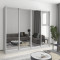 MebelStar Four-door wardrobe Standard AL 4 Mirrors Gray mouse, 250x45x210 cm (MBS-12362)