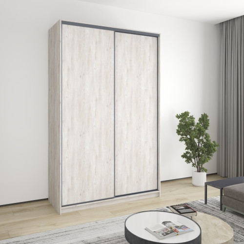 Шкаф-купе двухдверный MebelStar Бавария 2ДСП 150x60x240 см Аляска серый (MBS-4389)