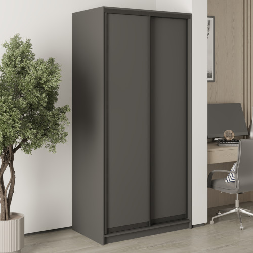 Шафа-купе дводверна MebelStar Стандарт BG 2ДСП 100x45x210 см Антрацит (MBS-10822)