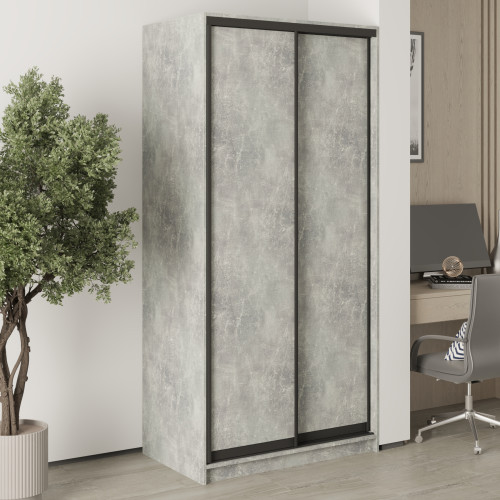 MebelStar Two-door wardrobe Standard BG 2DSP Concrete, 100x60x210 cm (MBS-10912)