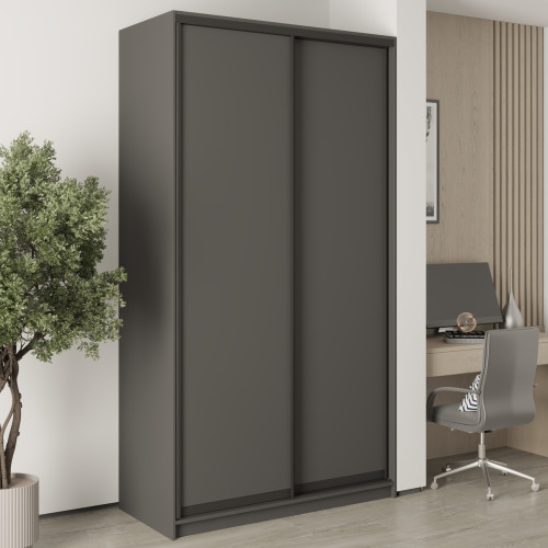 MebelStar Two-door wardrobe Standard BG 2DSP Anthracite, 130x60x240 cm (MBS-10042)