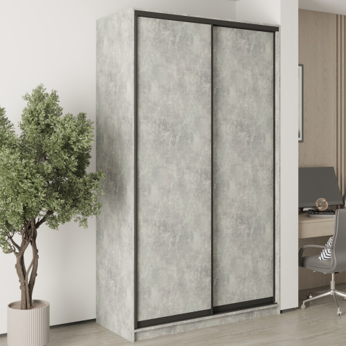 MebelStar Two-door wardrobe Standard BG 2DSP Concrete, 140x60x240 cm (MBS-10052)