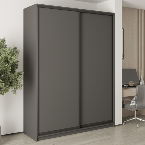 Шафа-купе дводверна MebelStar Уні BG 2ДСП 180x45x240 см Антрацит (MBS-10442)