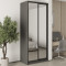 MebelStar Two-door wardrobe Standard BG 2 Mirrors Anthracite, 100x45x240 cm (MBS-10282)
