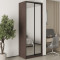 MebelStar Two-door wardrobe Uni BG 2 Mirrors Ristreto Oak, 90x45x240 cm (MBS-10572)