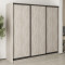 MebelStar Three-door wardrobe Combo BG 3DSP Alaska gray, 220x45x210 cm (MBS-8972)