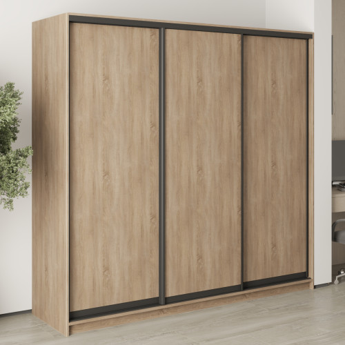 MebelStar Three-door wardrobe Combo BG 3DSP Sonoma Oak, 220x45x210 cm (MBS-8912)