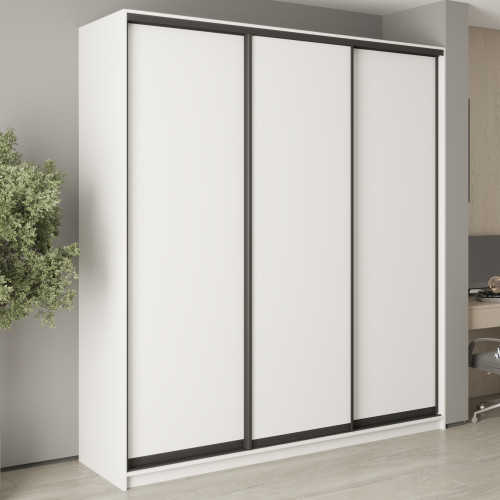 MebelStar Three-door wardrobe Combo BG 3DSP Alaska white, 220x60x240 cm (MBS-9422)