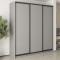 MebelStar Three-door wardrobe Combo BG 3DSP Gray mouse, 220x60x240 cm (MBS-9562)