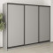 MebelStar Three-door wardrobe Uni BG 3DSP Gray mouse, 260x45x210 cm (MBS-7954)