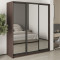MebelStar Three-door wardrobe Uni BG 3 Mirrors Ristreto oak, 180x45x210 cm (MBS-8154)
