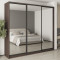 MebelStar Three-door wardrobe Uni BG 3 Mirrors Ristreto oak, 260x45x240 cm (MBS-7874)