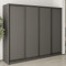 MebelStar Four-door wardrobe Combo BG 4DSP Anthracite, 250x45x210 cm (MBS-11962)