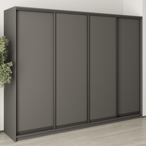 MebelStar Four-door wardrobe Standard BG 4DSP Anthracite, 270x60x210 cm (MBS-11752)