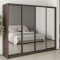 MebelStar Four-door wardrobe Standard BG 4 Mirrors Ristreto Oak, 250x45x210 cm (MBS-11922)