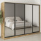 MebelStar Four-door wardrobe Standard BG 4 Mirrors Tahoe Oak, 270x60x210 cm (MBS-11952)