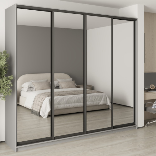 MebelStar Four-door wardrobe Combo BG 4 Mirrors Gray mouse, 270x45x240 cm (MBS-13012)