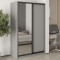 MebelStar Two-door wardrobe Standard BG DSP/Mirror Gray mouse, 130x45x210 cm (MBS-11032)
