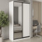 MebelStar Two-door wardrobe Standard BG DSP/Mirror Alaska white, 130x60x240 cm (MBS-10222)