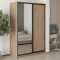 MebelStar Two-door wardrobe Standard BG DSP/Mirror Sonoma Oak, 140x45x210 cm (MBS-11042)