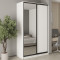 MebelStar Two-door wardrobe Standard BG DSP/Mirror Alaska white, 140x45x240 cm (MBS-10142)
