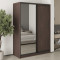MebelStar Two-door wardrobe Combo BG DSP/Mirror Ristreto Oak, 150x45x210 cm (MBS-11552)