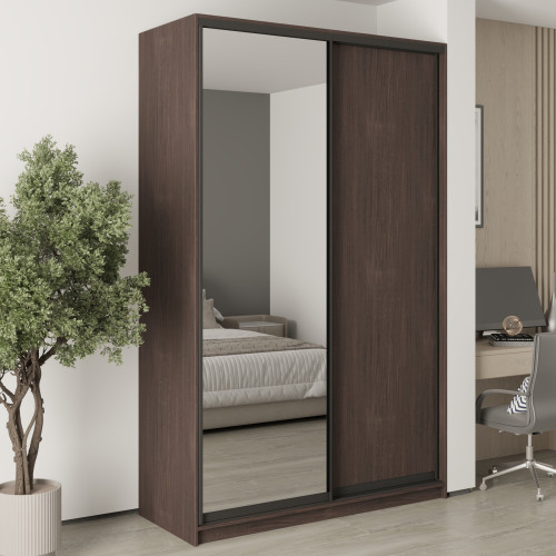 MebelStar Two-door wardrobe Standard BG DSP/Mirror Ristreto Oak, 150x60x240 cm (MBS-10242)