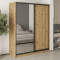 MebelStar Two-door wardrobe Combo BG DSP/Mirror Tahoe Oak, 170x60x210 cm (MBS-11602)