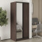 MebelStar Two-door wardrobe Uni BG DSP/Mirror Ristreto Oak, 90x45x210 cm (MBS-11382)