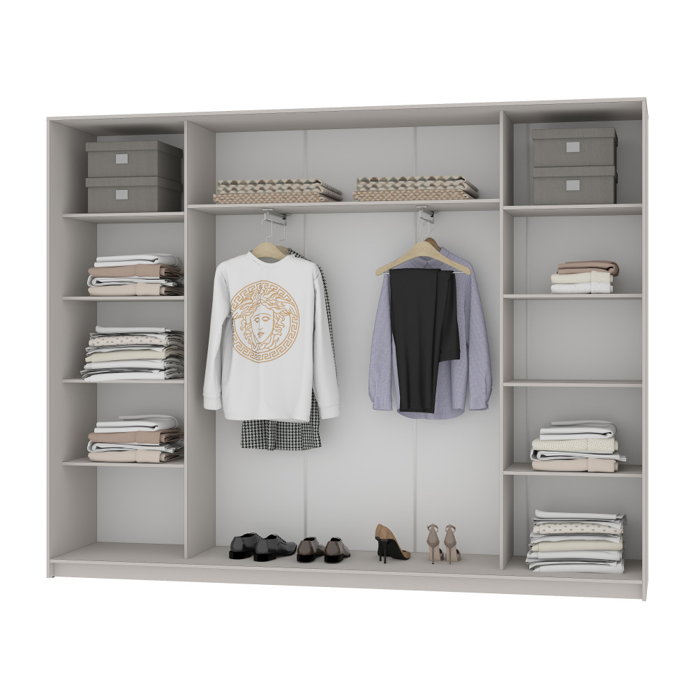 MebelStar Four-door wardrobe Combo AL 4DSP Alaska white, 270x45x210 cm (MBS-12412)