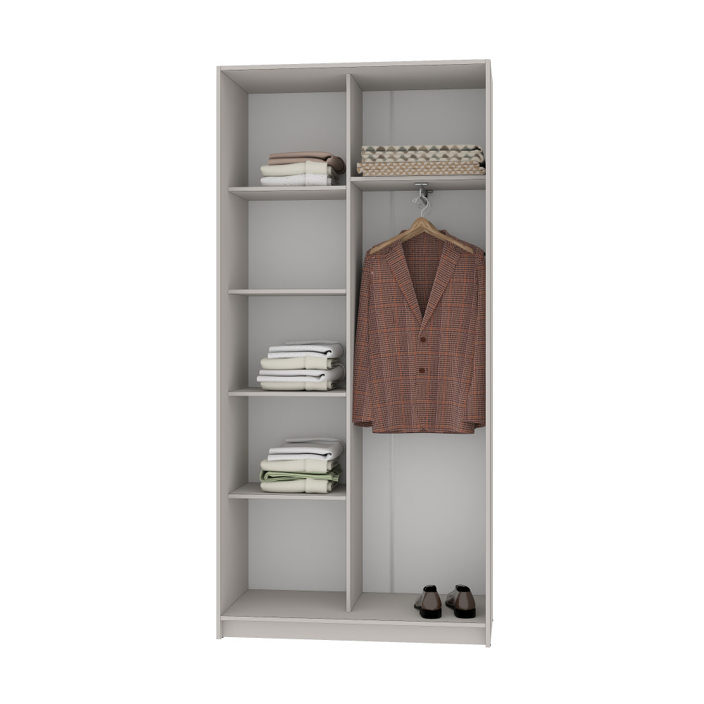 MebelStar Two-door wardrobe Standard BG DSP/Mirror Alaska white, 100x45x210 cm (MBS-11002)