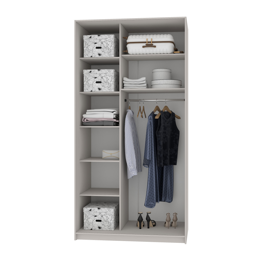 MebelStar Two-door wardrobe Standard BG DSP/Mirror Concrete, 120x60x240 cm (MBS-10212)