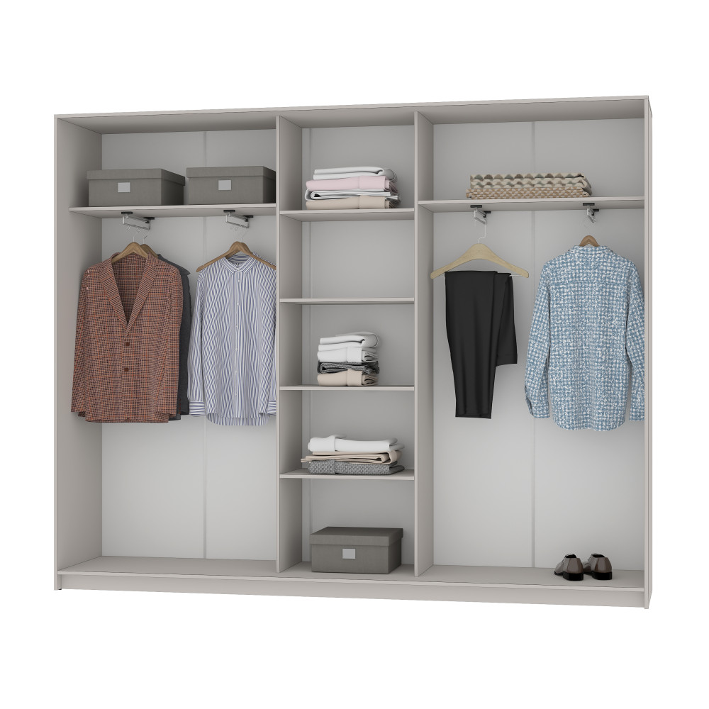 MebelStar Three-door wardrobe Uni BG 3DSP Sonoma Oak, 260x45x210 cm (MBS-7914)