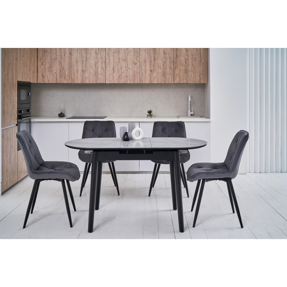 Стул кухонный Vetro M-48 Серый велюр/Черный (VTR-1076)