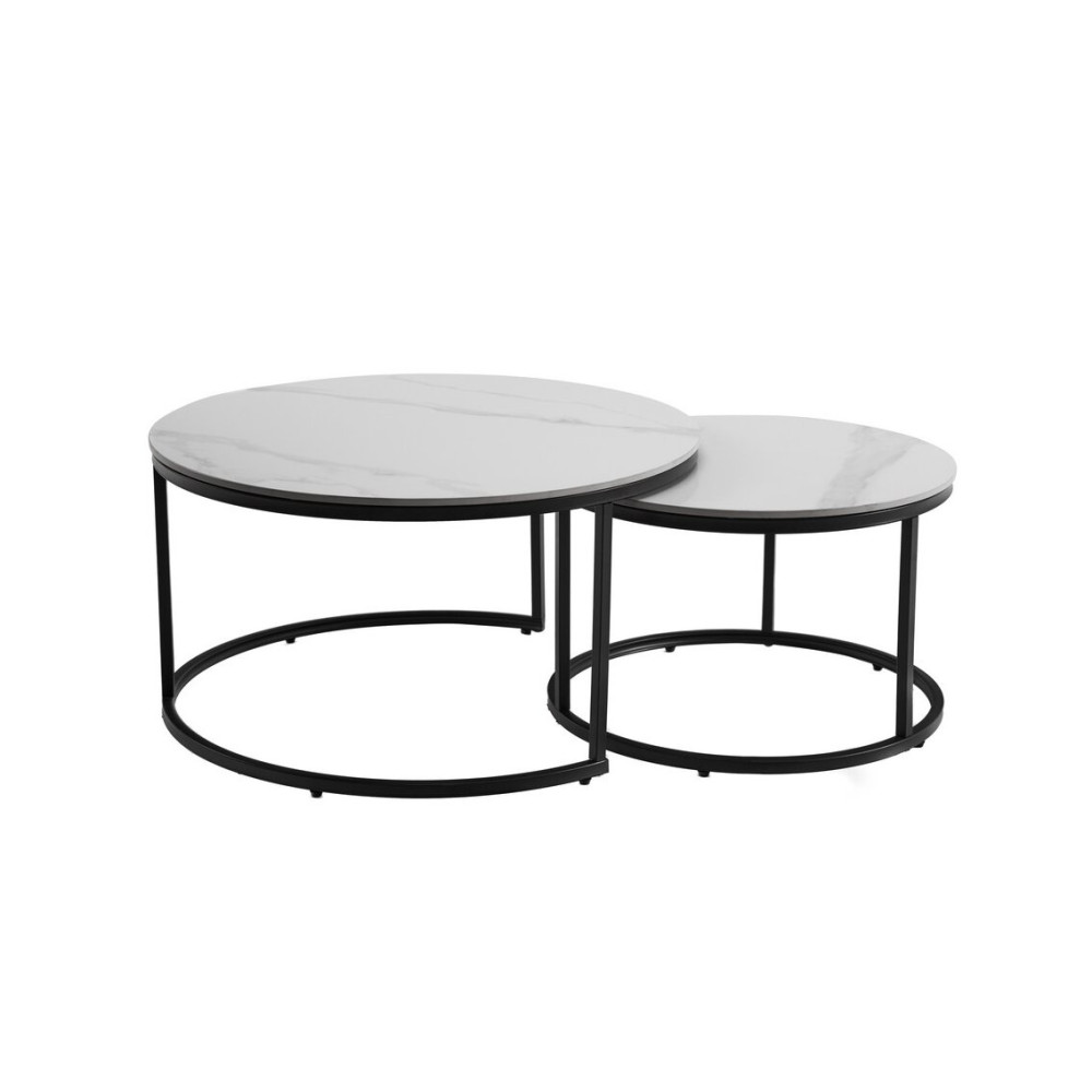 Комплект журнальных столов Vetro CT-35 Лоренза Каса белый/Черный (VTR-1179)