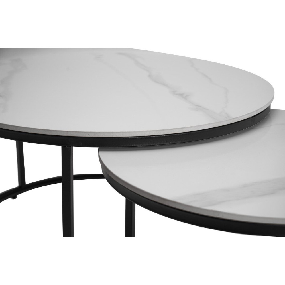 Комплект журнальных столов Vetro CT-35 Лоренза Каса белый/Черный (VTR-1179)