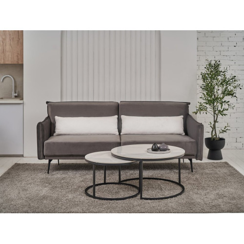 Комплект журнальных столов Vetro CT-35 Лоренза Каса белый/Черный (VTR-1179)