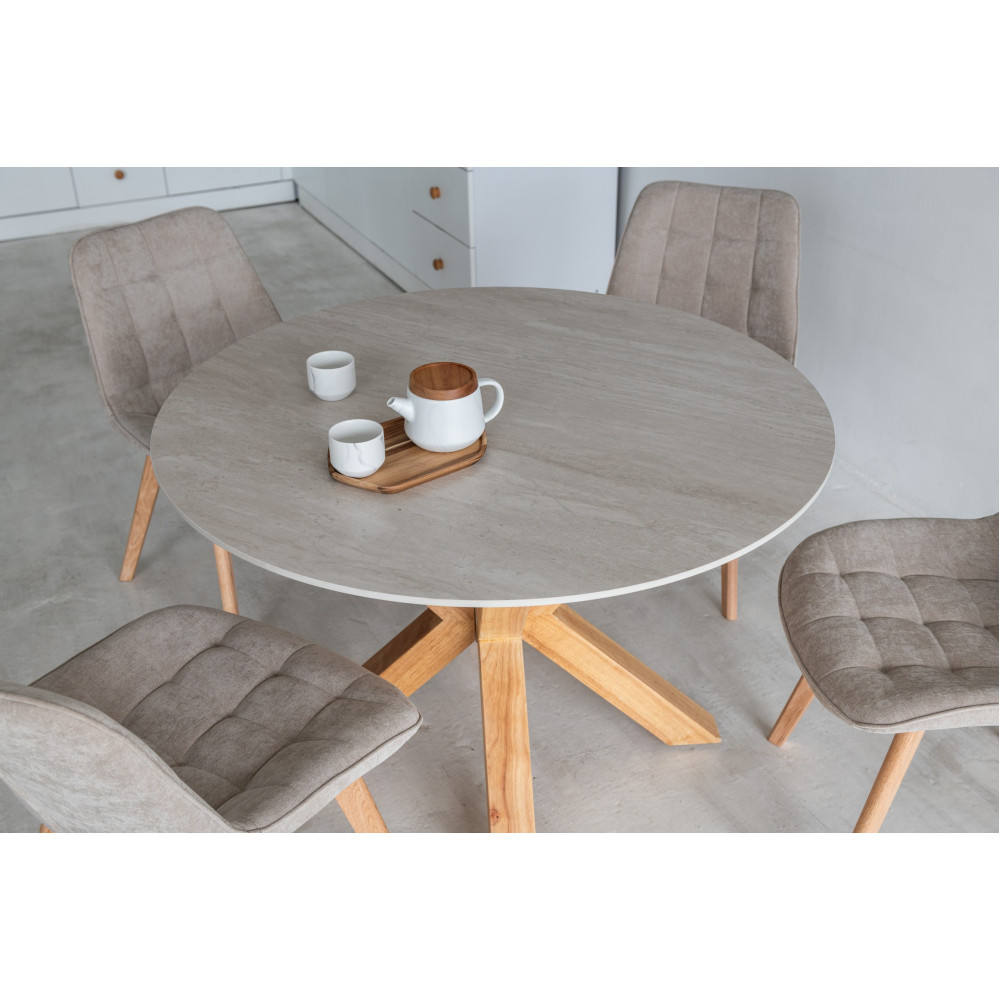 Обеденный керамический стол Vetro TM-237 Вуд вейн/Натуральный каучук (VTR-1201)